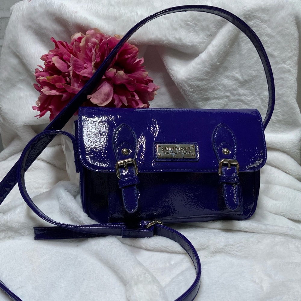 Kenneth Cole Reaction Shiny Purple Crossbody Bag
